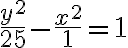 \dfrac{y^2}{25}-\dfrac{x^2}{1}=1