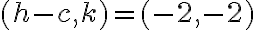 (h-c, k)=(-2,-2)
