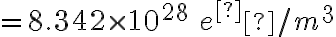 =8.342\times 10^{28}\: e^­/m^{3}