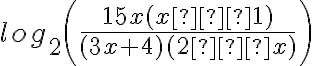 log_2 \left(\frac{15x(x−1)}{(3x+4)(2−x)}\right)