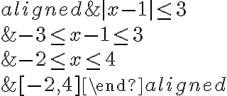 \begin{aligned}&|x-1| \leq 3 \\&-3 \leq x-1 \leq 3 \\&-2 \leq x \leq 4 \\&{[-2,4]}\end{aligned}