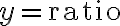 y = \text{ratio}