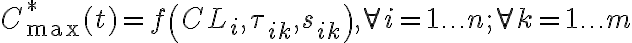 C_{\max }^{*}(t)=f\left(C L_{i}, \tau_{i k}, s_{i k}\right), \forall i=1 \ldots n ; \forall k=1 \ldots m