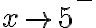 x \rightarrow 5^-
