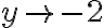 y\rightarrow -2