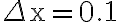 \Delta \mathrm{x}=0.1