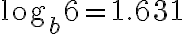 \log_b{6}=1.631