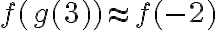 f({g(3)}) \approx f({-2})