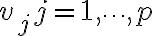 v _ { j } j = 1 , \dots , p