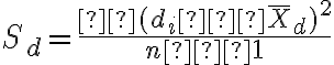 S_d=\dfrac{Σ(d_i−\overline X_d)^2}{n−1}