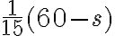 \frac{1}{15}(60-s)