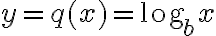 y=q(x)=\text{log}_bx