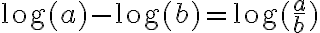 \log(a) - \log(b) = \log(\frac{a}{b})