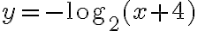 y=-\log_2(x+4)