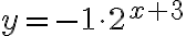 y=-1\cdot 2^{x+3}