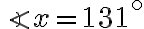 \angle x=131^{\circ}