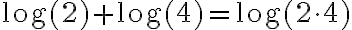\log(2) + \log(4) = \log(2 \cdot 4)