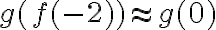 g({f(-2)}) \approx g({0})