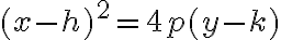 (x-h)^2=4p(y-k)