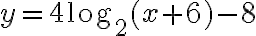 y=4\log_2(x+6)-8