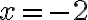 x = -2