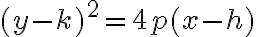 (y - k)^2=4p(x-h)